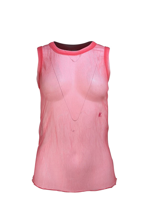 Helmut Lang - Hot Pink Sheer Tank Top Sz M - Current Boutique