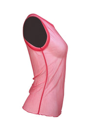 Helmut Lang - Hot Pink Sheer Tank Top Sz M - Current Boutique