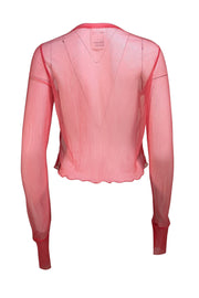 Helmut Lang - Hot Pink Sheer Cardigan Sz M - Current Boutique
