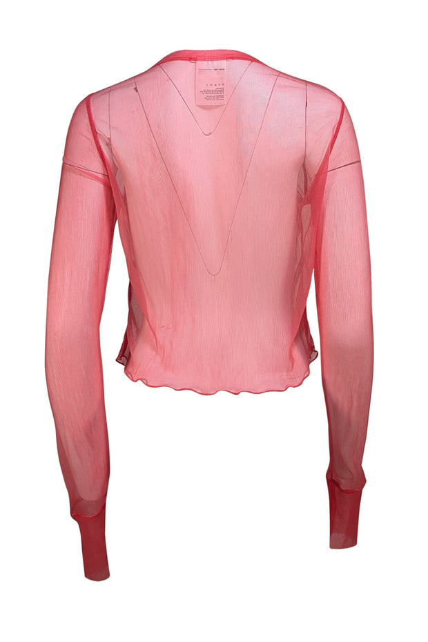 Helmut Lang - Hot Pink Sheer Cardigan Sz M - Current Boutique