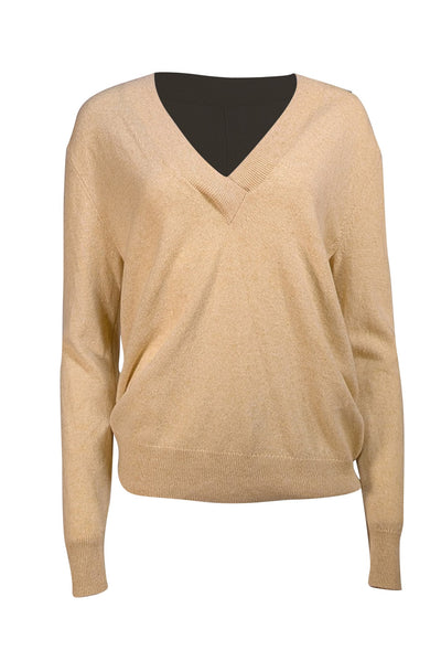 TWP - Butter Yellow V-Neck Cashmere Sweater Sz XS - Current Boutique