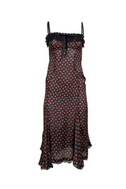 Dolce & Gabbana- Black w/ Red Cherry Print Slip Dress Sz 2 - Current Boutique