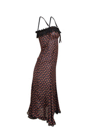 Dolce & Gabbana- Black w/ Red Cherry Print Slip Dress Sz 2 - Current Boutique