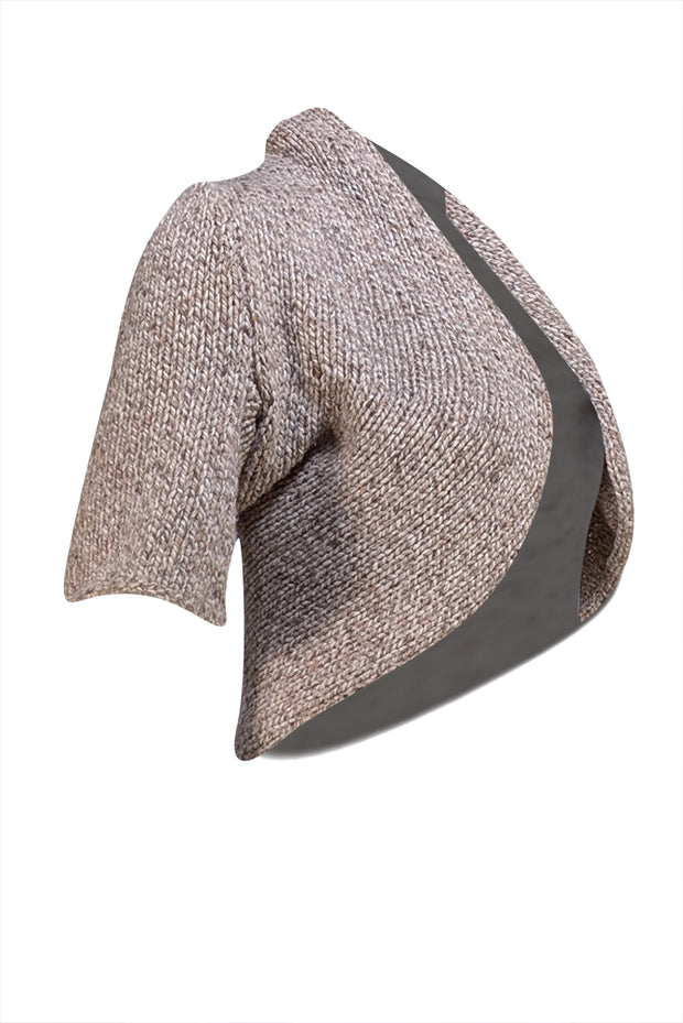 Brunello Cucinelli - Beige Knit Cashmere Shrug Sz L