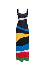 Staud - Black & Multi Color Print Sleeveless Maxi Dress Sz XS - Current Boutique