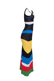 Staud - Black & Multi Color Print Sleeveless Maxi Dress Sz XS - Current Boutique