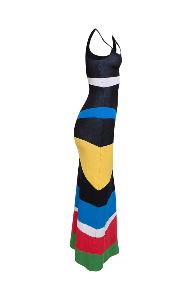 Staud - Black & Multi Color Print Sleeveless Maxi Dress Sz XS - Current Boutique