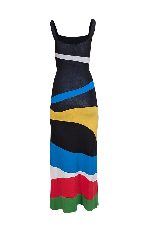 Staud - Black & Multi Color Print Sleeveless Maxi Dress Sz XS - Current Boutique