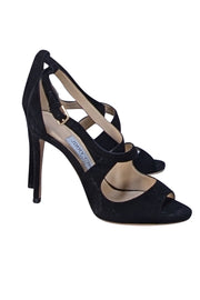 Jimmy Choo - Black Suede Open Toe Strappy Heels Sz 5