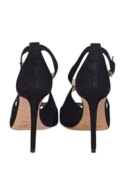 Jimmy Choo - Black Suede Open Toe Strappy Heels Sz 5