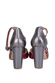 Mavette - Metallic Pink & Bronze Leather Strappy Ankle Pumps Sz 12