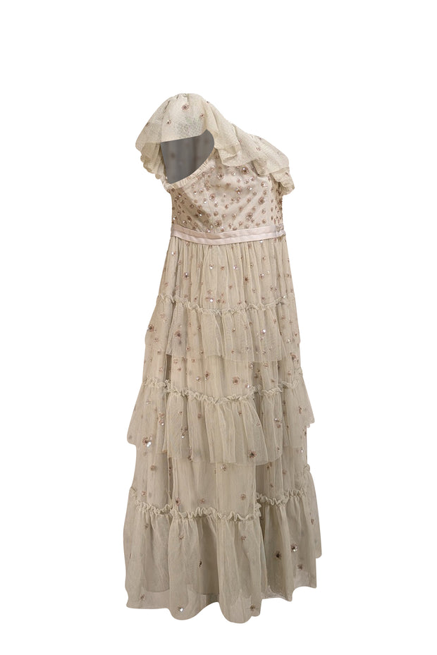 Needle & Thread - Sage Green Floral Embellished Midi Dress Sz 10