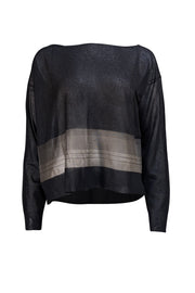 Helmut Lang - Black Semi-Sheer Knit Top Sz L - Current Boutique