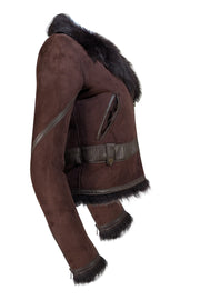 Haute Hippie - Chocolate Brown Suede Coat Sz XS - Current Boutique