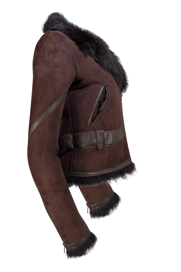 Haute Hippie - Chocolate Brown Suede Coat Sz XS - Current Boutique