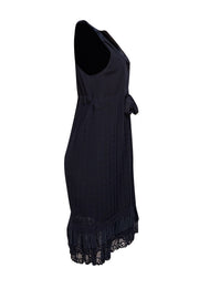 BCBG Max Azria - Navy Pointelle Knit Mini Dress Sz M - Current Boutique