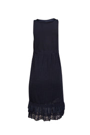 BCBG Max Azria - Navy Pointelle Knit Mini Dress Sz M - Current Boutique