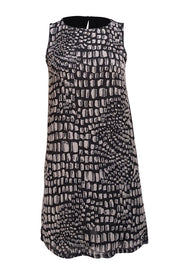 Joie - Black Abstract Print Beaded Mini Dress Sz XS - Current Boutique