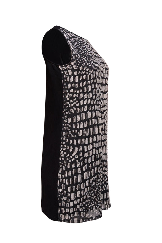 Joie - Black Abstract Print Beaded Mini Dress Sz XS - Current Boutique