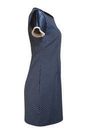 Sachin & Babi - Navy & Cream Polka Dot Short Sleeve Dress Sz 10 - Current Boutique