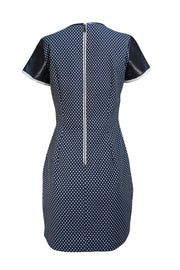 Sachin & Babi - Navy & Cream Polka Dot Short Sleeve Dress Sz 10 - Current Boutique