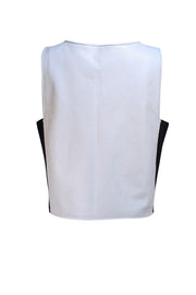 Rebecca Minkoff - White Lambskin Leather Sleeveless Top Sz L - Current Boutique
