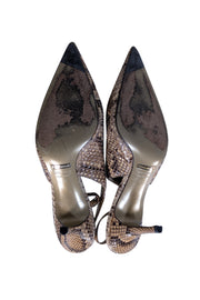 Dolce & Gabbana - Beige & Brown Snakeskin Strappy Pumps Sz 11