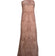 Carmen Marc Valvo - Blush, Grey, & Blue Paisley Print Halter Neck Gown Sz 2