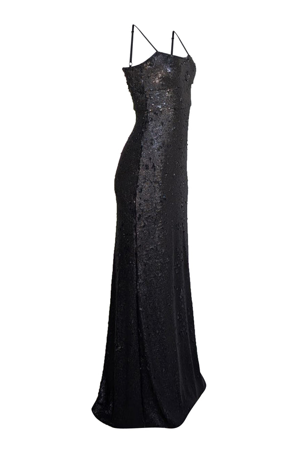 bcbg formal dresses Gisselle Womens Sequined Shimmer Evening Dress, Size: XS, Black Size:56Wx32L Burgundy sweater dresses | high neck dress Mini dresses Radiate with