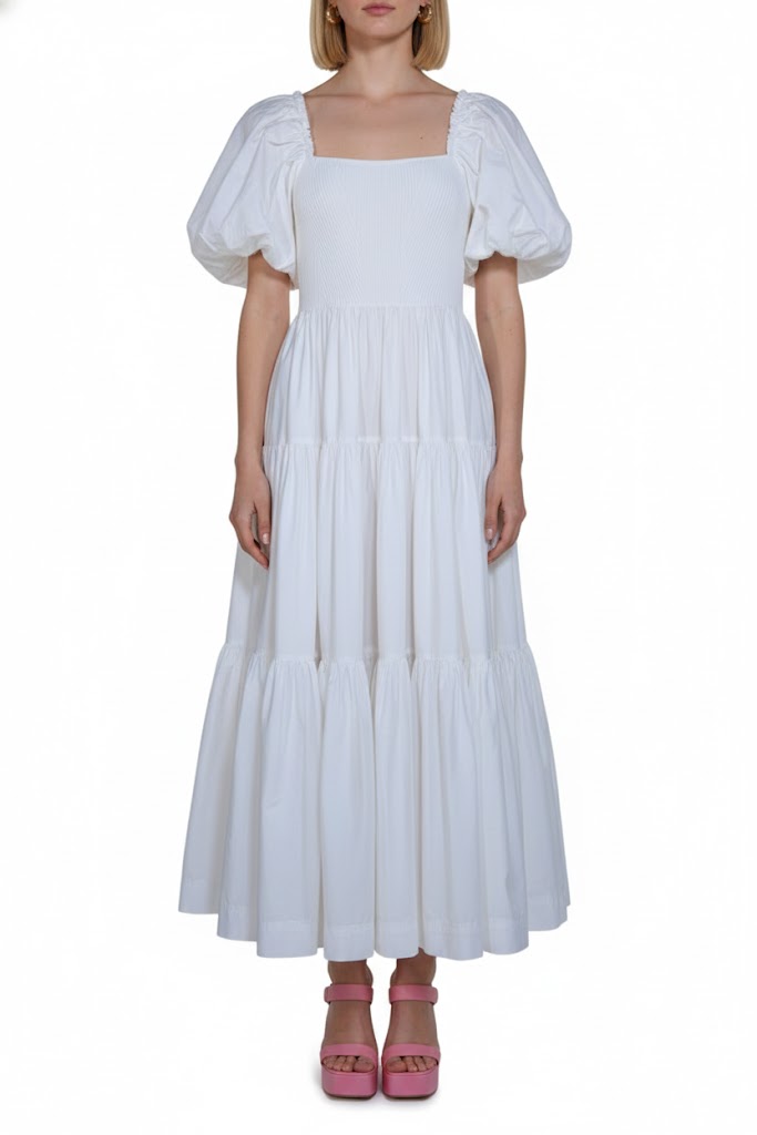 aje casa puff sleeve midi dress Aje