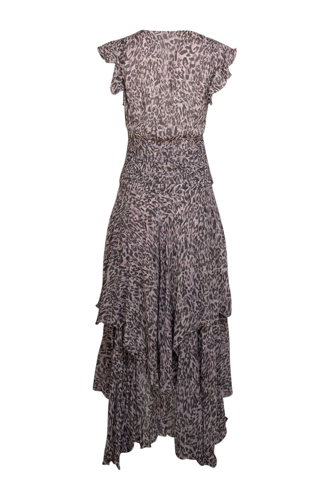 grey and pink leopard print dress ALL SAINTS Size 2 – Current Boutique Tea dress