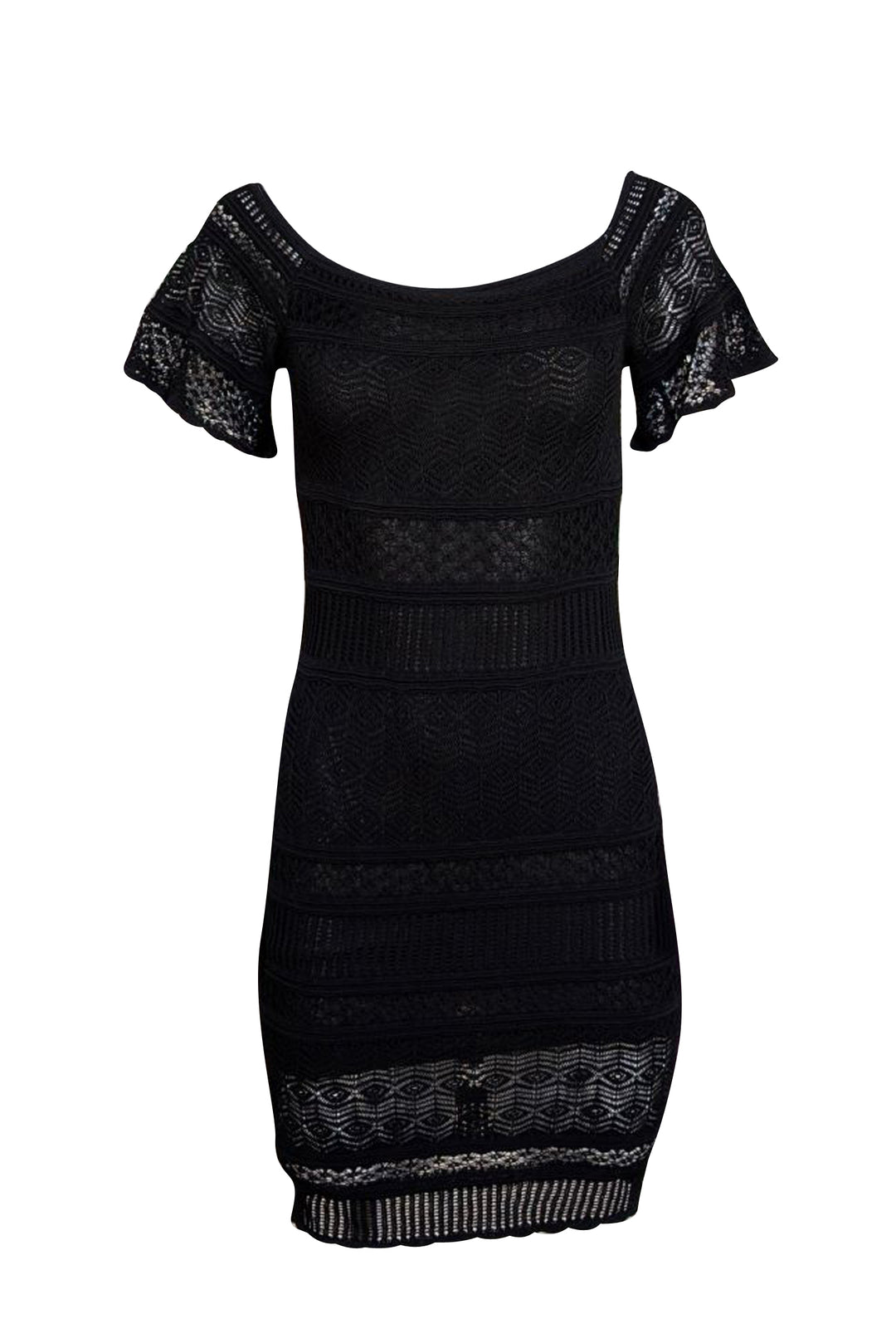knee length dresses for ladies Loveshackfancy Mirelis Lace Bow Crepe Mini Dress Black / Xs main image 1