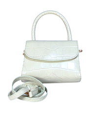 By Far - Sage Green Leather Croc Embossed Mini Bag