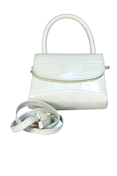 By Far - Sage Green Leather Croc Embossed Mini Bag