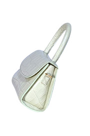 By Far - Sage Green Leather Croc Embossed Mini Bag