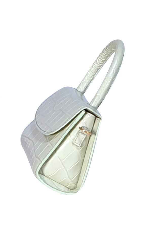 By Far - Sage Green Leather Croc Embossed Mini Bag