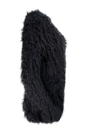 IRO - Black Lamb Fur Zipper Front Jacket Sz 8