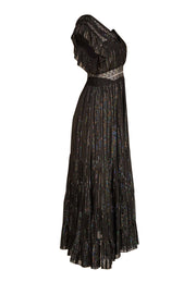 sandro silver dress Sandro Sequined Striped Midi Dress
