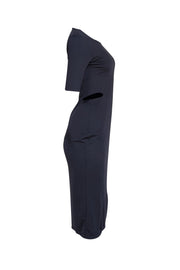 T Alexander Wang - Navy Short Sleeve Side Cut Out Midi Dress Sz M - Current Boutique