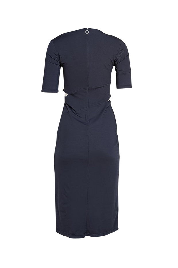 T Alexander Wang - Navy Short Sleeve Side Cut Out Midi Dress Sz M - Current Boutique