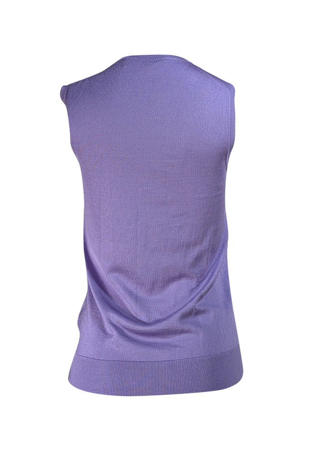 Ralph Lauren- Lavender Sleeveless Silk Knit Top Sz M - Current Boutique
