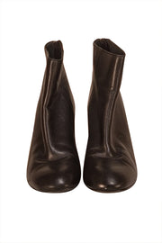 Stuart Weitzman - Black Leather Block Heel Short Boots Sz 8