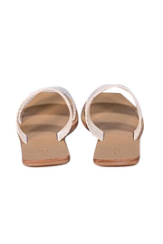 St. Agni - White Clea Woven Leather Slide Sandals Sz 6