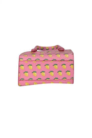 Larroude - Pink Lemon Print Mini Satchel Bag - Current Boutique