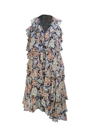 The Kooples - Green, Black, Orange Floral Sleeveless Dress Sz 6