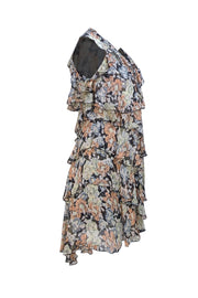 The Kooples - Green, Black, Orange Floral Sleeveless Dress Sz 6