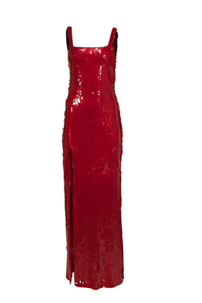 Staud - Red Sequin "Le Sable" Formal Dress Sz S - Current Boutique