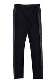Lafayette 148 - Black Leggings w/ Faux Leather Sides Sz S