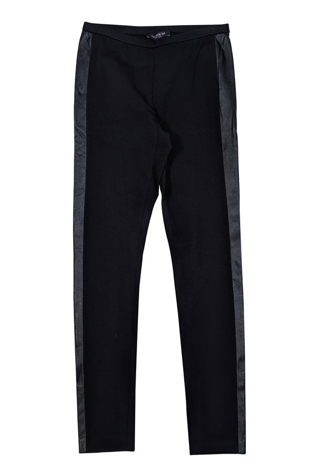 Lafayette 148 - Black Leggings w/ Faux Leather Sides Sz S