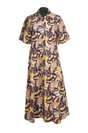 Toast - Beige, Brown, Green, & Yellow Lemon & Leaf Print Sz 10 - Current Boutique